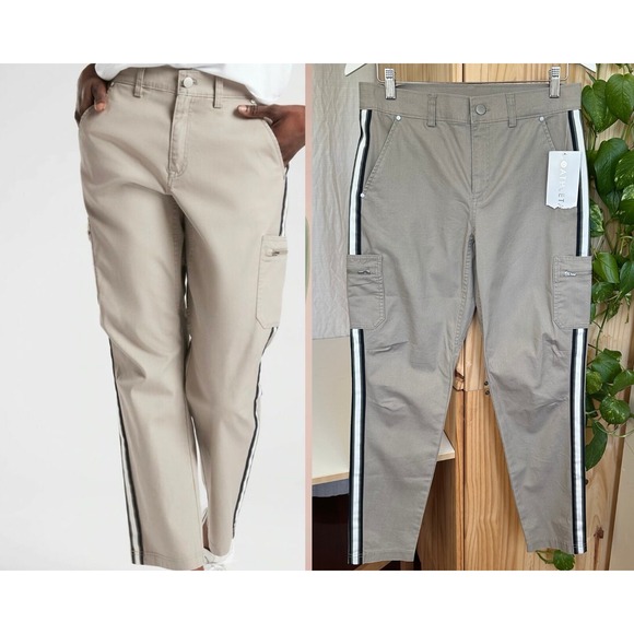Athleta Pants - NWT Athleta Summit Cargo Pants Women's 2 Beige Utility UPF Relaxed Fit Carpenter